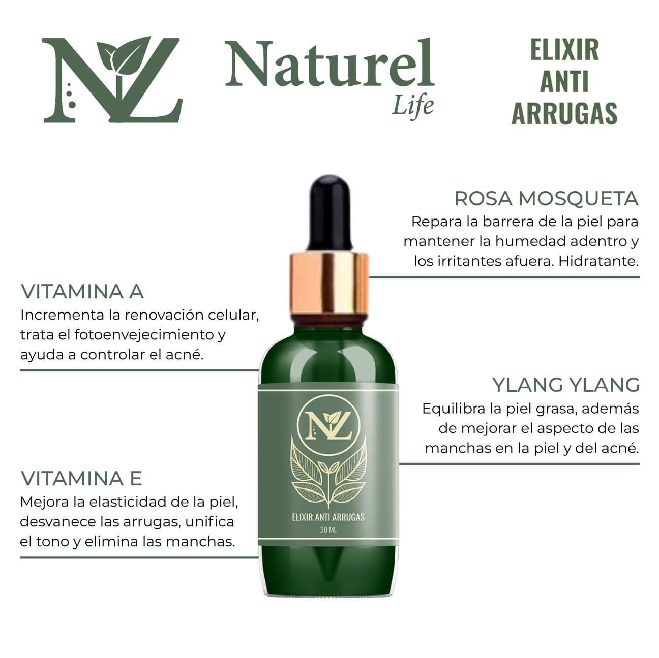 ✨ Elixir Anti Arrugas Naturel Life – 30 ml ✨