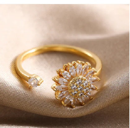 🌻 Anillo Girasol Elegancia Dorada