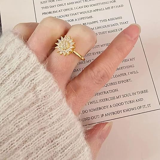 🌻 Anillo Girasol Elegancia Dorada